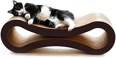 PetFusion Ultimate Cat Scratch Lounge, Cat Scratchers for Indoor Cats, Reversible & Durable, Made from Recycled Corrugated Cardboard, Walnut Brown