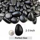 YISZM 40lbs Black Rocks for Landscaping, 2-3 Inch High Polished Pebbles Natural Large River Rocks for Plants, Decorative Stones Garden Outdoor and Indoor DIY Vase Filler Fish Tank Aquariums