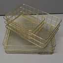 3 Pcs Gold Wire Baskets Set - Gold Baskets for Decor with 2 Large & 1 Small Metal Mesh Organizers for Home Office Desk Bathroom Storage (9.6x6.5x2.5 inch & 6.7x4.7x2.4 inch)