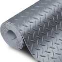 SEAL 4 x 6 Ft Premium Garage Floor Mat, 2.8mm Thickened Gray Commercial Grade Heavy Duty Parking Mat for Garage Floor, Golf Cart Parking, Water/Stain Resistant Floor Runner (Embossed Diamond Plate) (4 x 6 Feet)