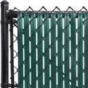 Chain-Link Fence Blade Slats with Bottom Lock (4-ft, Green)