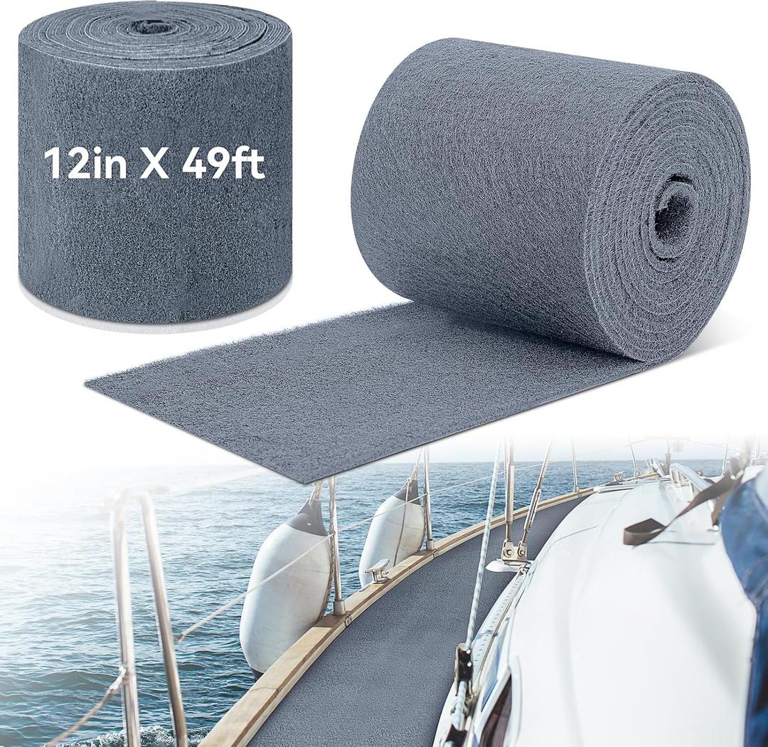 Timgle Boat Trailer Bunk Carpet Polyester Marine Grade Carpet for Trailer Bunks Boards Boat Guides Accessories Parts Replacement Padding for Outdoor Size: 12 Inches X 50 ft