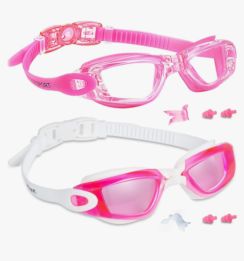 EverSport Kids Swim Goggles, Pack of 2 Swimming Goggles for Children Teens, Anti-Fog Anti-UV Youth Swim Glasses for Age4-16
