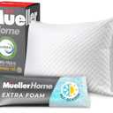 Mueller Gel Memory Foam Pillows, Queen Size, Cooling Pillow, Adjustable Firmness - Ideal Loft Stomach, Back, Side Sleeper Pillow - CertiPUR-US Certified Set of 4