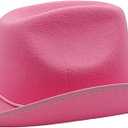 4E's Novelty Cowboy Hat for Women & Men, Felt Cowgirl Hat for Adults, Western Party Dress Up Accessories, Size 57