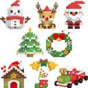 CHHOEAV 8 Pack Mini Christmas Building Blocks Toys, Classroom Prizes Birthday Gifts, Christmas Stocking Stuffers for Kids Boys Girls Age 6-12+