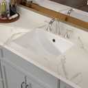 Lordear Undermount Bathroom Sink 18x14 Inch White Rectangle Porcelain Ceramic Vessel Sinks Deep Basin with Overflow Lavatory Vanity Sink Mounted Under the Counter