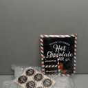 Meanplan 52 Pcs Christmas Hot Chocolate Bar Cocoa Bar Supplies 8 Acrylic Jars with Spoons 1 Hot Cocoa Stand Sign 24 Round Stickers 18 Tent Cards for Xmas Winter Party Supplies (Brown)