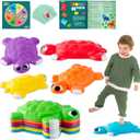 JOYIN Turtle Balance Stepping Stones, 6 Pcs Kids Turtle Jumping Stones Steps Stones Up to 265 Ibs, Toddler Obstacle Course Coordination Game Toys for Ages 3 Years and UP Indoor or Outdoor Play