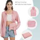 QBK Light Weight Zip Up Hoodie Thin Summer Jacket For Women(Pink XXL)