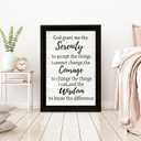 Serenity Prayer Rustic Bible Verse Framed Wall Art, 16''11'' Religious Christian Saying Sign for God Jesus Christ Prayer, Vintage Positive Horizontal Holy Inspirational Catholic Scripture Gift Decor