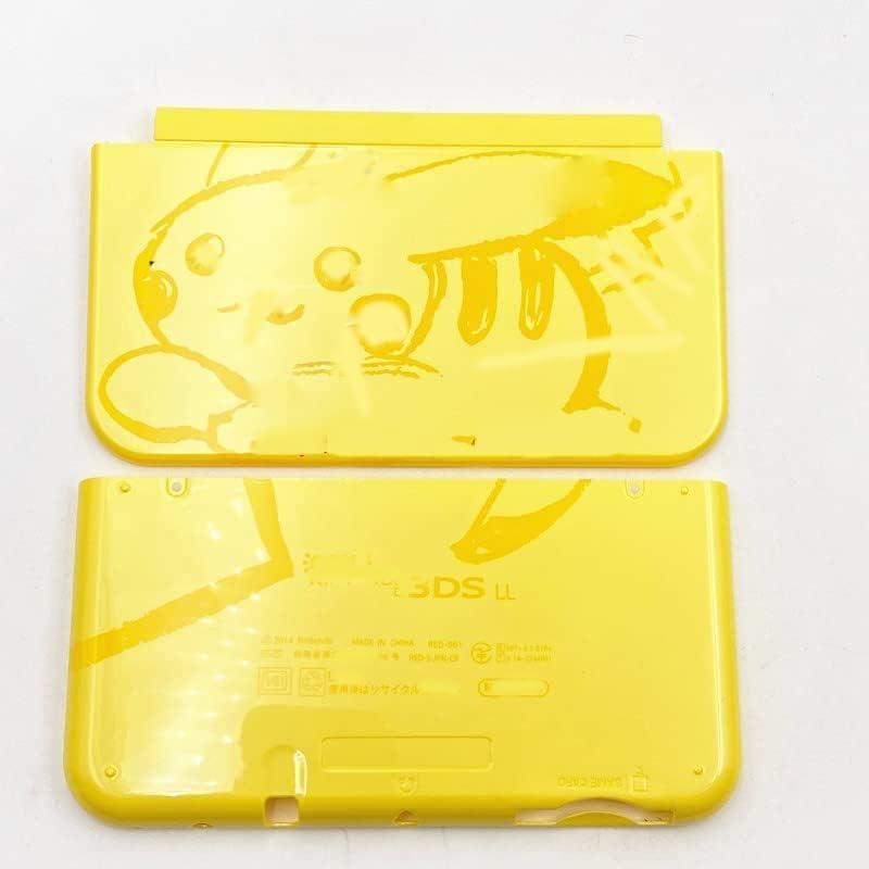 Top Bottom Front Back Housing Shell Case Cover Replacement for New 3DS LL XL Faceplate Cover (Yellow)