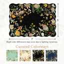 Rugflix Scalloped Floral Rug for Entryway, 2x3 Washable Non-Slip Kitchen Area Rugs, Small Low Pile Indoor Door Mat, Soft Entrance Carpet for Bathroom Bedroom, Dark Black