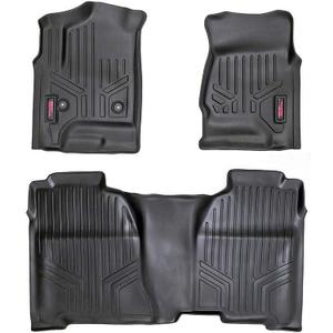 Rough Country All Weather Floor Mats Set for Chevy/GMC 1500/2500HD (2014-2018) - Custom Fit Rubber Floor Mats, Rubber Truck Mats, Durable, Waterproof Truck Floor Mats