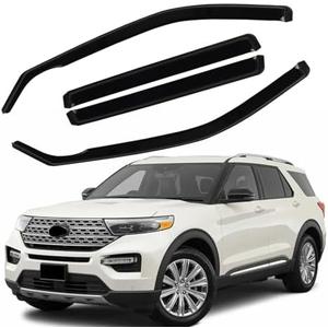in Channel Window Visors for Ford Explorer 2020 2021 2022 2023 2024 2025 2026, Durable Rain Guards, Vent Window Visors Shades, Wind Deflectors for 20-26 Explorer, 4PCS