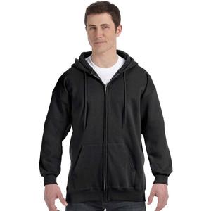 Hanes Men's Ultimate Full-Zip Hoodie, Men's Hooded Fleece Sweatshirt with Zipper (XX-Large, Black)