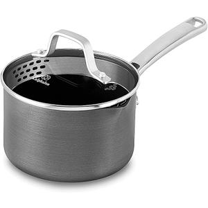 Calphalon Classic Nonstick Sauce Pan with Cover, 1.5 quart, Grey (Gray)