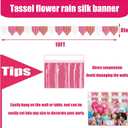 3P Banner Metallic Foil Fringe Wall Hanging Tinsel Fringe Banners backdrop for Parade Floats Garland Wedding Parties Graduation Valentines Retirement Anniversary Party Decoration(White Pink Rose Gold)