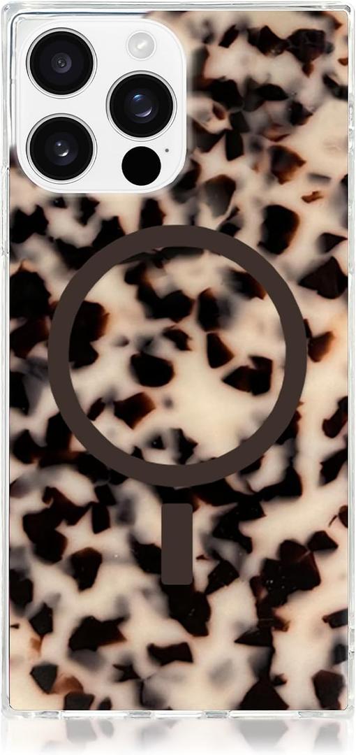 Flaunt Official Square Protective Case - Compatible with iPhone 16 Pro - Compatible with MagSafe & Wireless Charging - Drop-Tested & Shockproof - (Blonde Tortoise Shell)