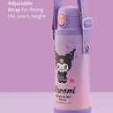 Kuromi Stainless Steel Insulated Water Bottle with Bag 480ml