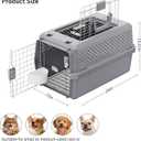 RIZZARI Gray Pet Carrier for Medium Dogs & Cats, Hard-Sided Travel Kennel | Spacious Interior,Reinforced Side Latches,Stable Carrying Handle,Wide Front Entry,Supports Daily Travel,Light weight to Carry