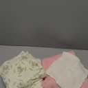 5 Pack Muslin Swaddle Blankets & Baby Burp Cloths, Soft & Breathable Cotton Baby Blankets, Receiving Blankets for Newborn Girl, Nursery Infant Essentials, Swaddling Wrap for Unisex (Pink & White) (1 - Pink & Ivory, Rabbit)