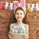 SpringFlower White Easter Eggs Painting Kit-24 Paintable Flocking Eggs with Doodle Kit for DIY Design-Hanging Flocking Eggs with Rope for Easter Decoration,Egg Hunts,Basket Stuffers & Essentials
