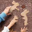 Wooden Easter Bunny Family Puzzle, Personalized Wooden Bunny Puzzle Customized 2 Name Puzzle for Home Crafts Easter Decor House Warming Birthday Family Party Gifts for Mother's Day New Baby (Rabbit)