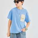 Boys Short Sleeve T Shirts Kids Fashion Crewneck Casual Tees Tops with Flap Chest Pocket 5-14 Years (Blue)
