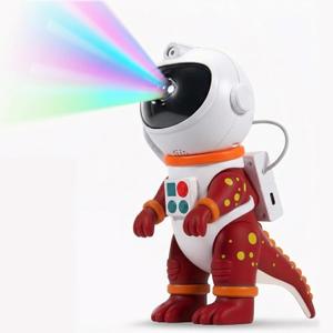 Galaxy Star Projection Night Light, Dinosaur Astronaut Space Projector with Timer, Remote Control, 8 Lighting Modes, Green Nebula Effects for Kids Room Ceiling Decor(Red)