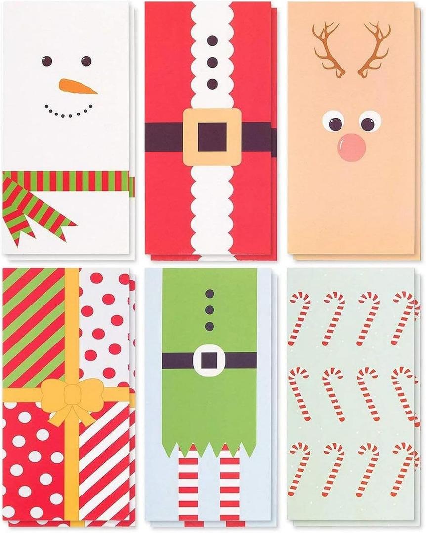 BEST PAPER GREETINGS Money Envelopes for Cash Gifts - 36 Pack, 3.6 x 7.25 Inch, 6 Assorted Designs - Cash Gift Envelopes