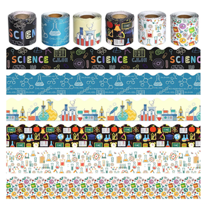 6 Rolls 196.8 Ft Decorative Science Bulletin Board Borders Set – Colorful Classroom Trim – Science Theme for Teachers, Schools & Office Decor -Perfect for Birthday, Back to School Theme