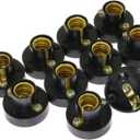 8-Pack E12 Mini Bulb Holder Plastic Light Beads Lamp Bases Screw Type Bulb Socket Black Lamp Holders Student Experiment Lighting DIY Accessories