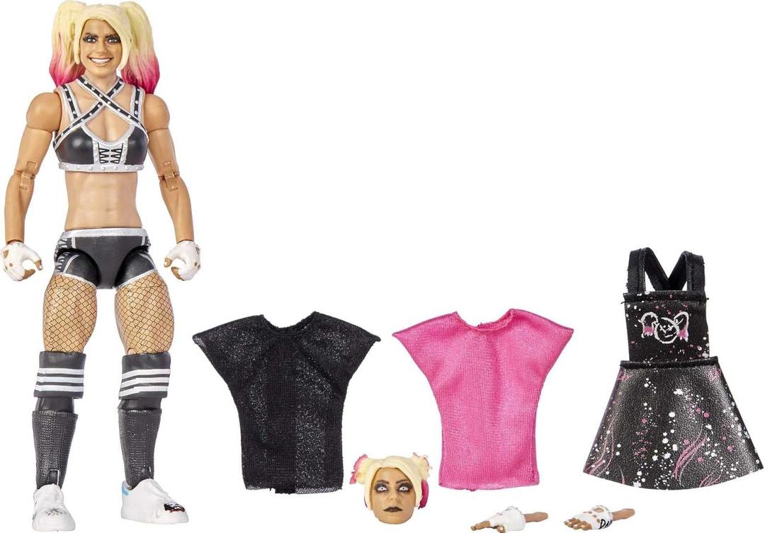 Mattel WWE Ultimate Edition Action Figure & Accessories Set, Alexa Bliss 6-inch Collectible with 30 Articulation Points, Swappable Pieces & Entrance Gear