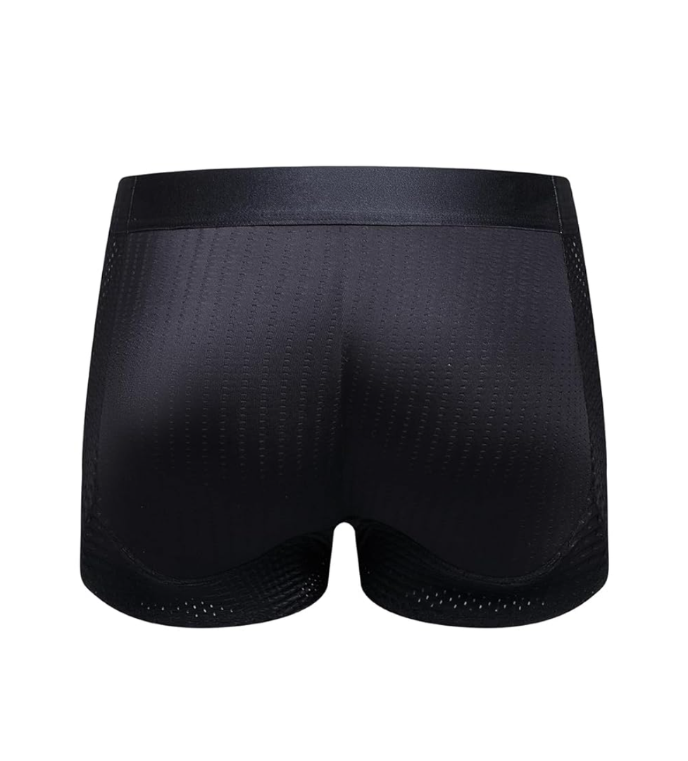 JOCKMAIL Mens Butt Padded Underwear Mens Mesh Shapewear Boxer Briefs with Butt Enhancing Pads XL