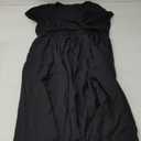 OUGES Women's Summer Short Sleeve V-Neck Floral Short Party Dress with Pockets (Large, Black)