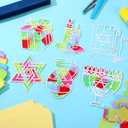 Watersay 40 Set DIY Hanukkah Suncatcher Craft Chanukah Paper Suncatchers Crafts Stained Glass Effect Paper Star of David Jewish Menorah Suncatcher Crafts for Window Art Classroom Art Decor