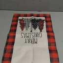 Artoid Mode Watercolor Red and Black Buffalo Plaid Christmas Trees Merry Xmas Table Runner, Seasonal Winter Holiday Kitchen Dining Table Decoration for Indoor Outdoor Home Party Decor 13 x 36 Inch