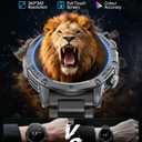 Military Smart Watches for Men, 1.7 Smartwatch with 1000 mAh Battery/2 Straps/Led Flashlight/Heart Rate/Sleep Monitor 100+ Sport Modes, Answer/Make Calls Fitness Watch for Android/iPhone