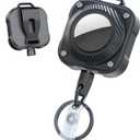 LIUGX Retractable Keychain for Airtag Holder, with Belt Clip, Badge Reel with 31.5 Wire Rope, 10,000+ Rebound, 8oz (Black)