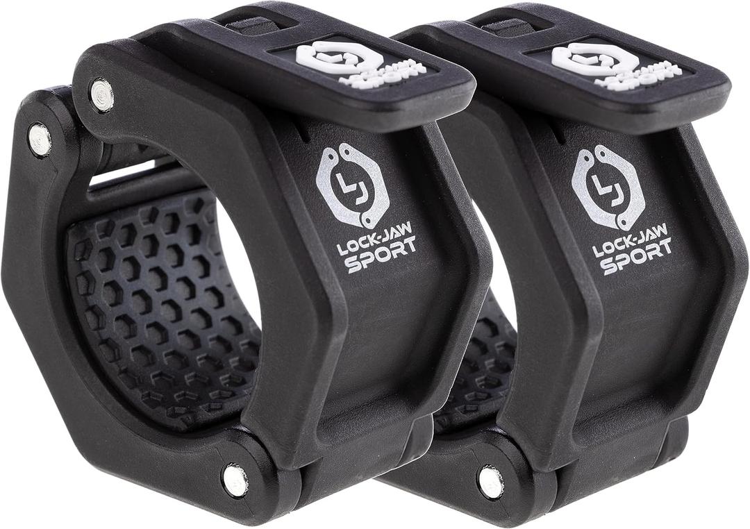 Lock-Jaw Barbell Collars Sport Olympic Barbell Clamps 2 Pcs Heavy Duty Bar Clamps for 2 & 50mm Olympic Bars Secure Weight Bar Clamps for Strength Training & Home Gym Accessories Black