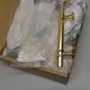 Haliwu 10 Pack Gold Cabinet Handles, Brushed Brass Pulls Kitchen Barrel Champagne Gold Pull Hardware, 3 inch Hole to Hole Center