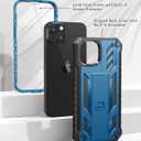 SOiOS for iPhone 13/14/15 Phone Case: for iPhone 16e Protective Cover with Built-in Kickstand | Heavy Duty Military Grade Hard Protection Shock Proof | Durable Dual-Layer Design Blue