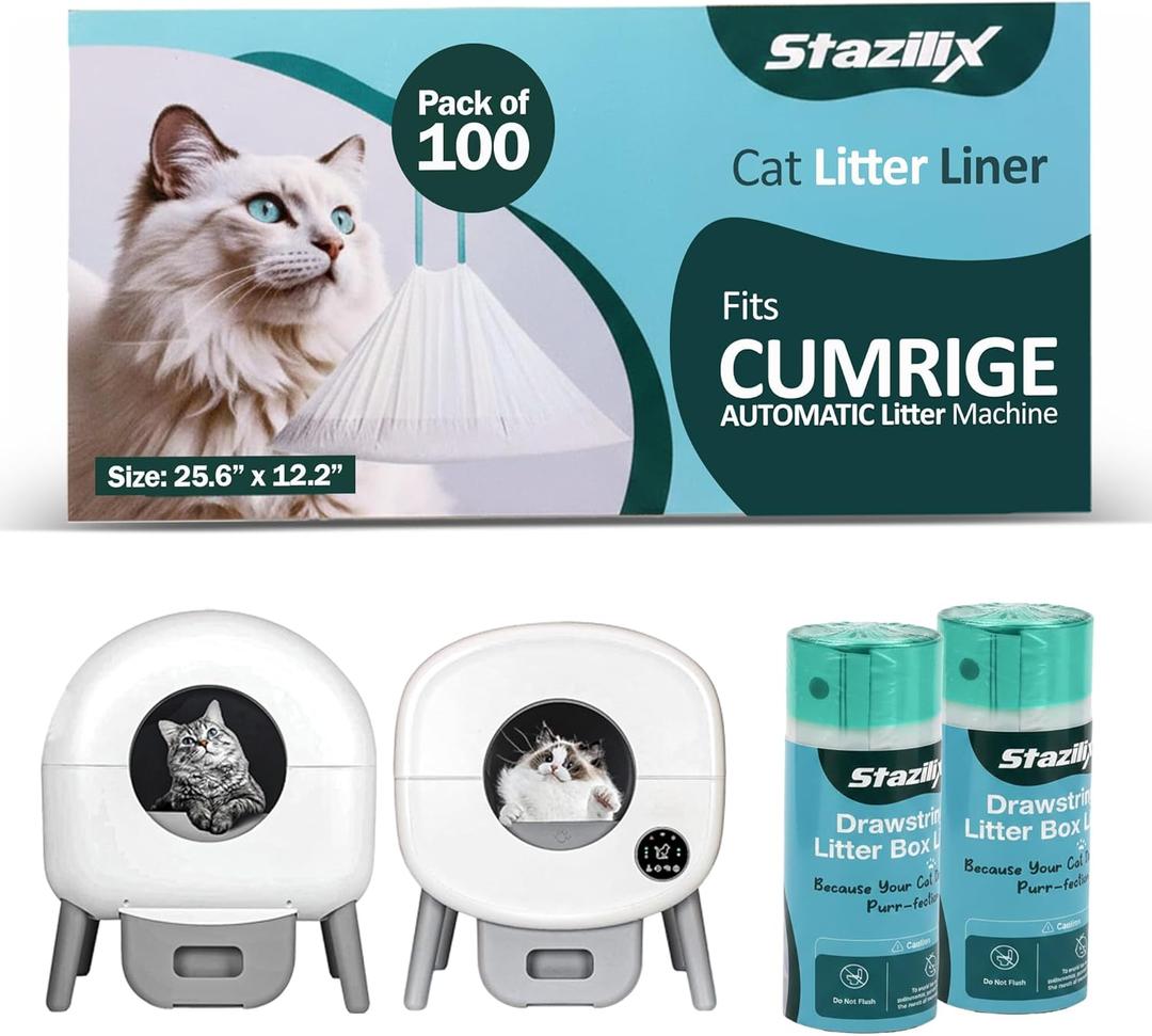 Cat Litter Liners Compatible with Cumrige Litter Box (M2)  100 Count, Extra Thick, Heavy Duty