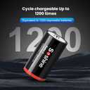 Soshine Rechargeable C Batteries with USB-C Charging Cable, 1.5v Lithium LR14 C Size Battery 5000mWh for Flashlight 2 Pack