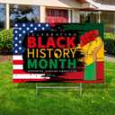 Black History Month Decoration Outdoor Black History Month Yard Sign with Stakes Afro African American Festival Supplies for Outdoor Indoor Party Decor, 24 Inches (Classic Style)