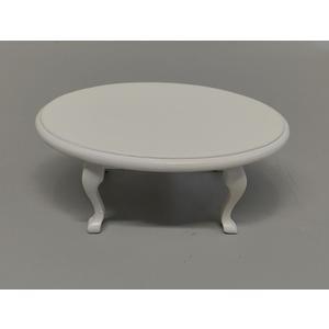 Miniature Furniture End Table 1/12 Dollhouse Side Table Miniature Room Ornaments Living Room Bedroom Library Scene Decoration (White)
