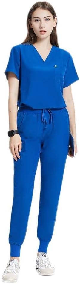 Uniforms World Scrubs for Women Set - Stretch Scrub Top & Pants with 8 Pockets, Yoga Waistband, Anti Wrinkle, Slim Fit 2XL