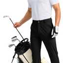 Soothfeel Men's Golf Pants with 5 Pockets Slim Fit Stretch Sweatpants Casual Travel Dress Work Pants for Men (Black, XXL)
