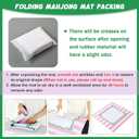 Dunzy 33'' x 33'' Mahjong Mat with Carrying Bag Non Slip Noise Reduction Gaming Mat Rubber Mahjong Table Cover Accessories Gifts for Poker Board Games Dominoes(Light Pink and White,Stripe)